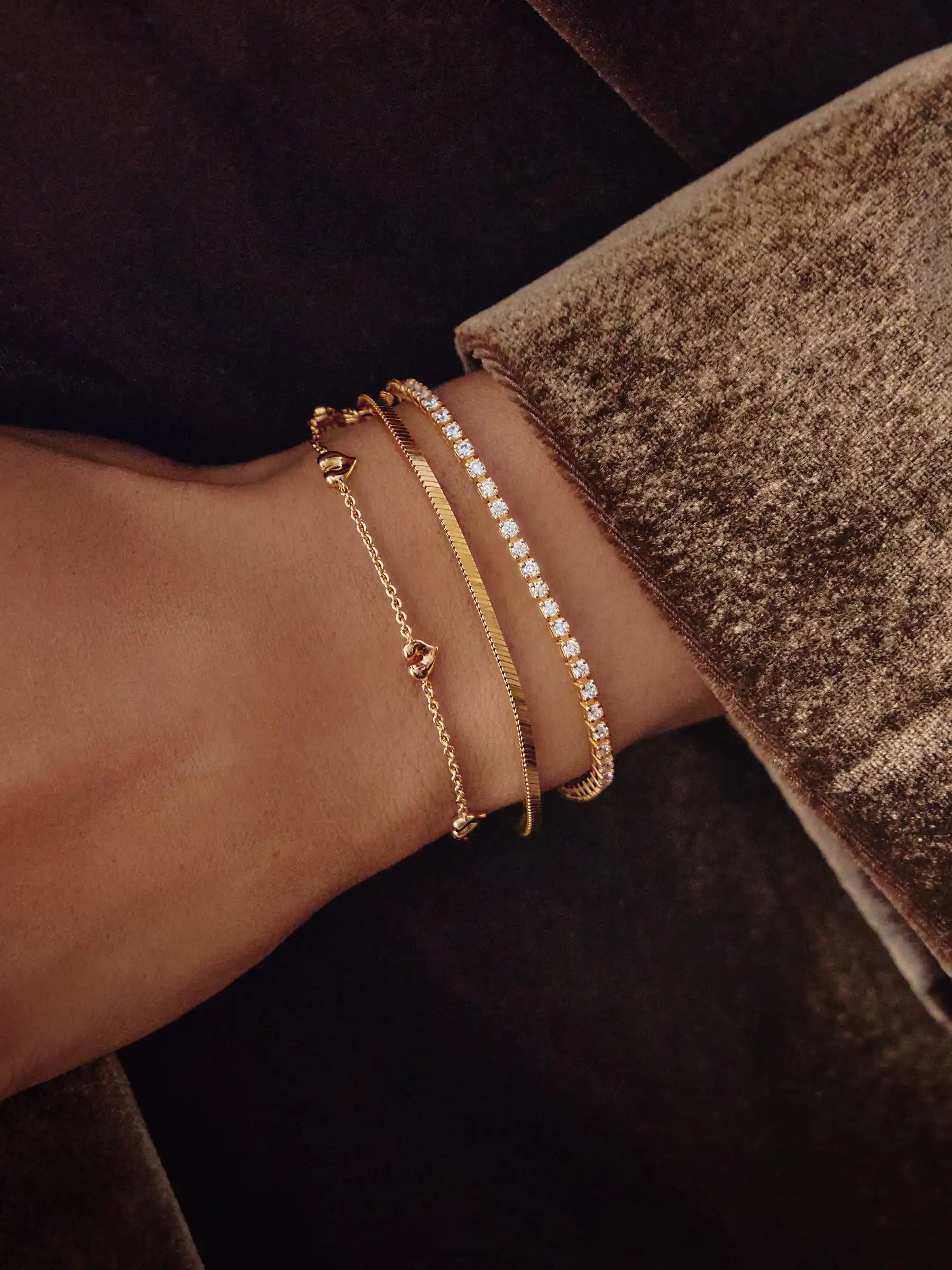 Molten Hearts gold chain bracelet