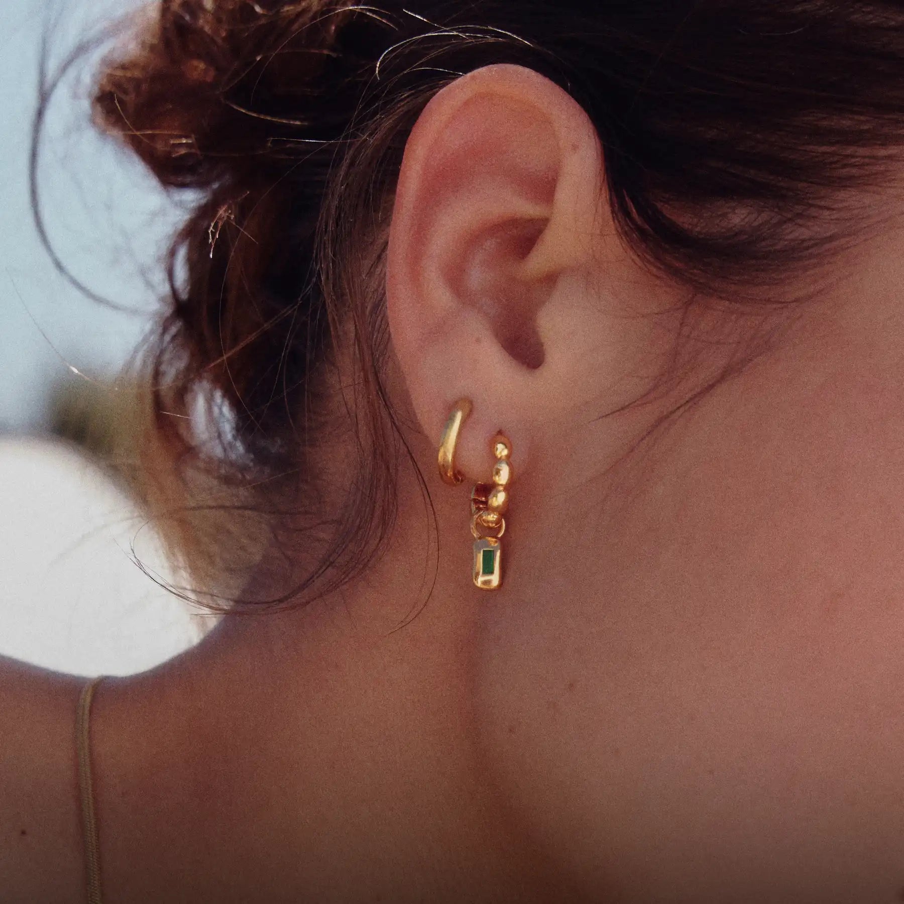 mix metal gold and silver hoop earrings
