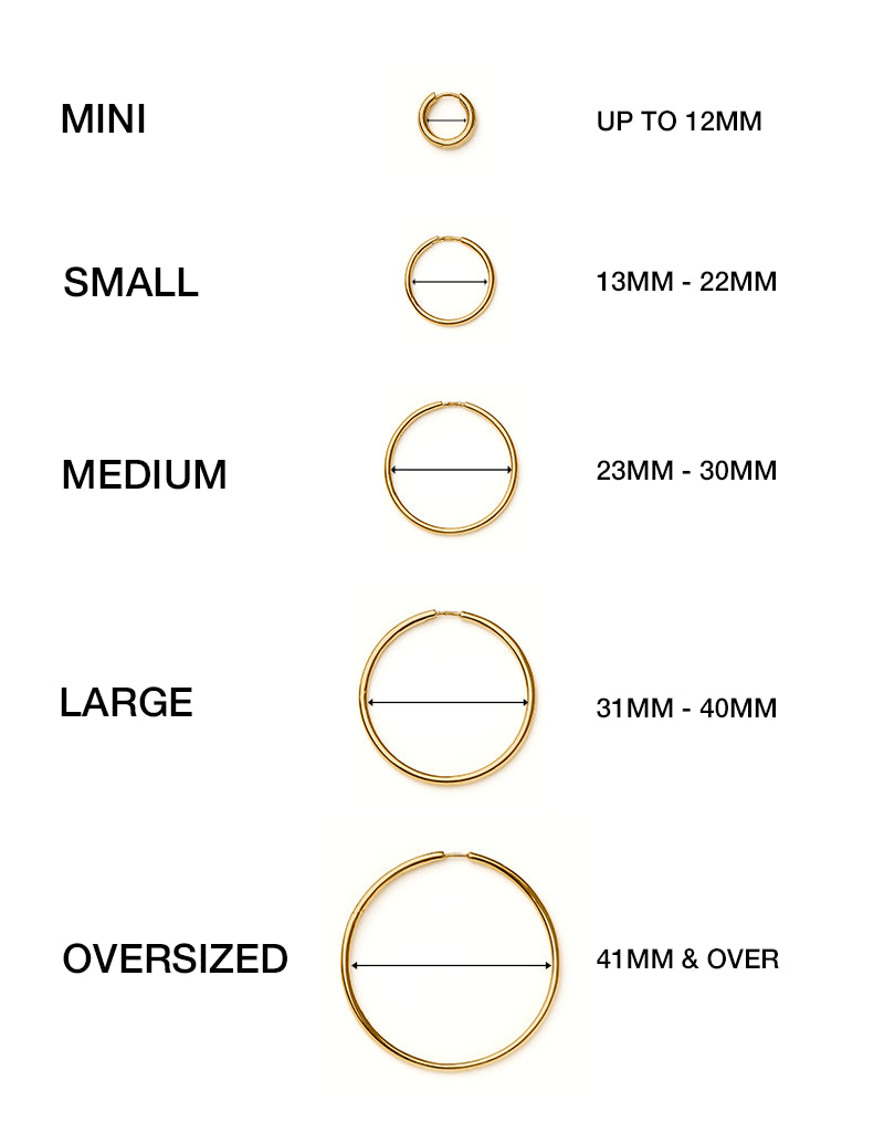 Hoop size guide chart