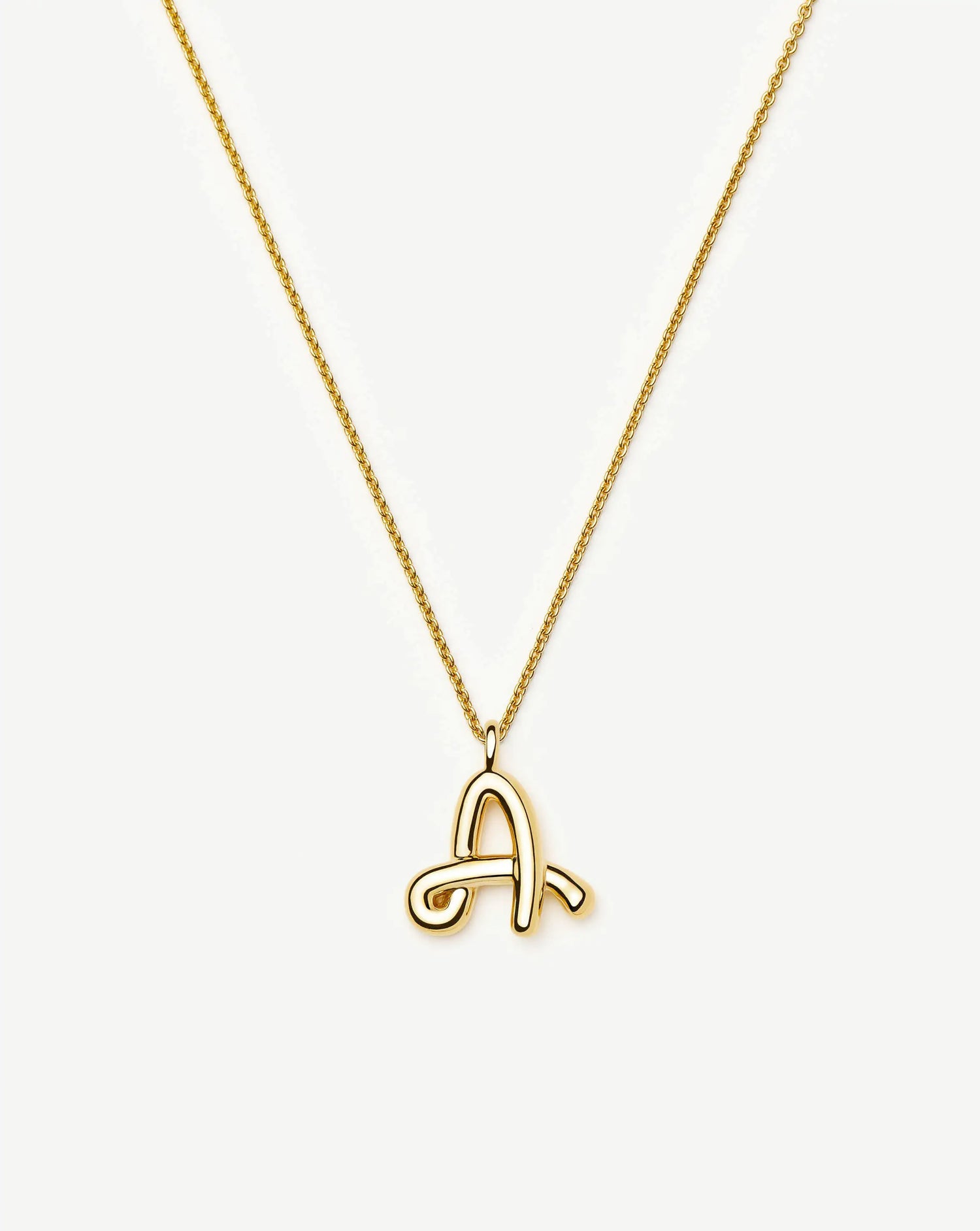 Curly Molten Initial Pendant Necklace - Initial A | 18ct Gold Plated Vermeil Necklaces Missoma 