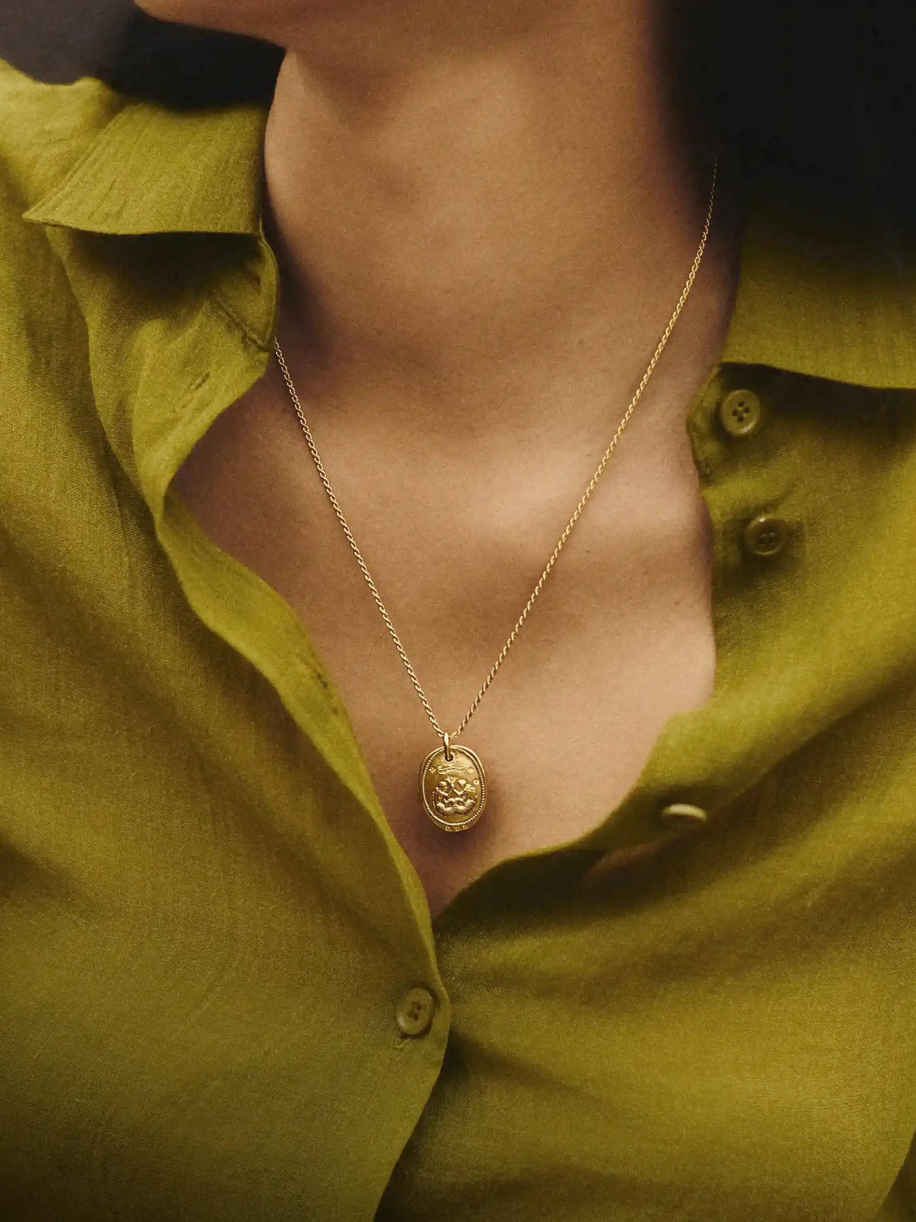 roman arc gold coin necklace