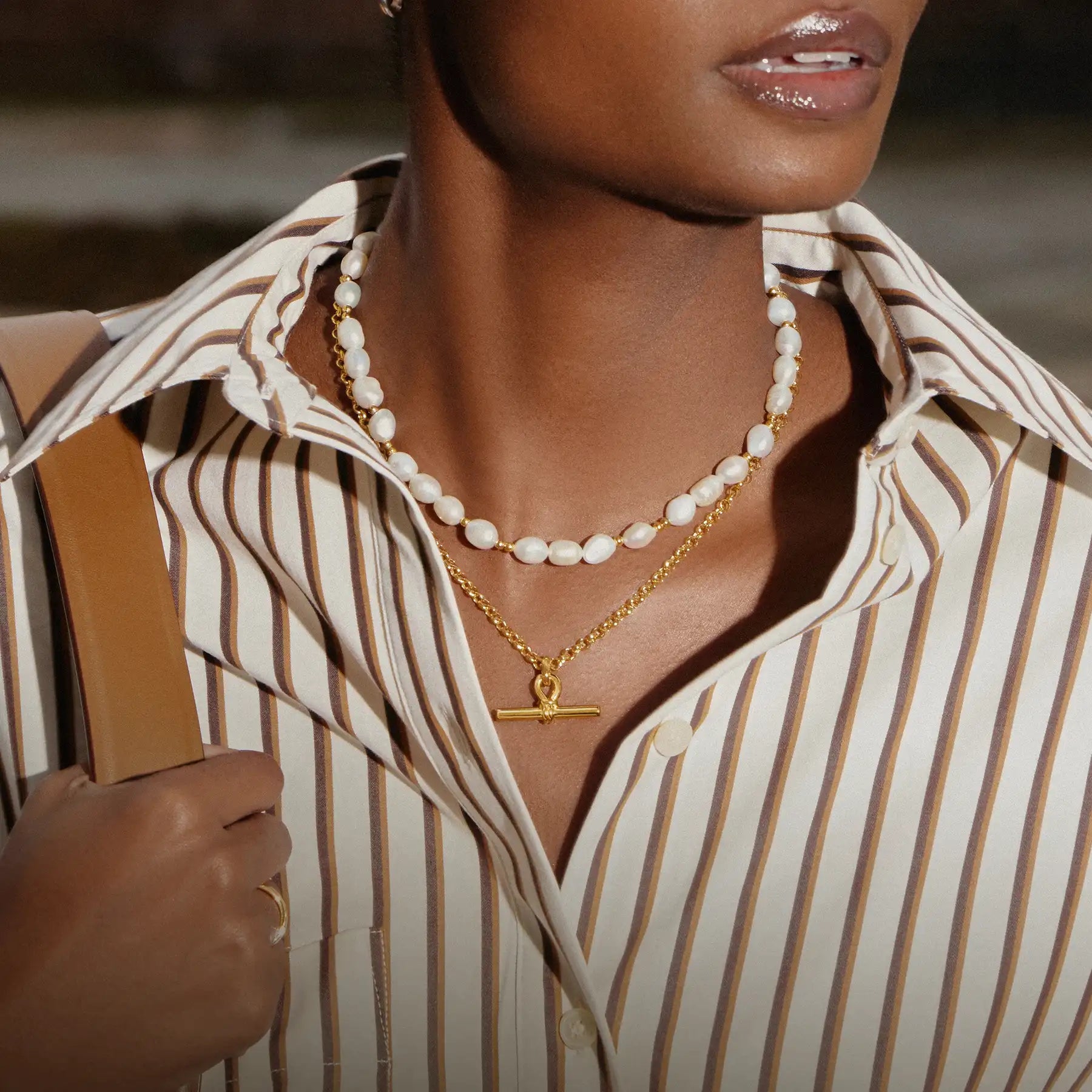 roman arc gold coin necklace