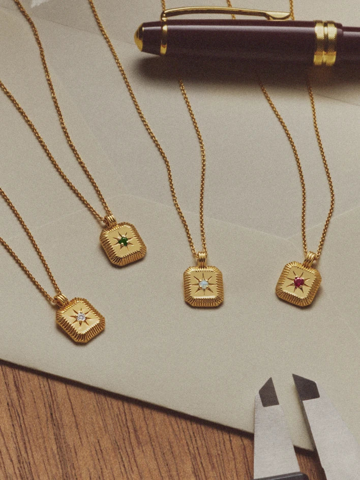 Birthstone necklaces golds
