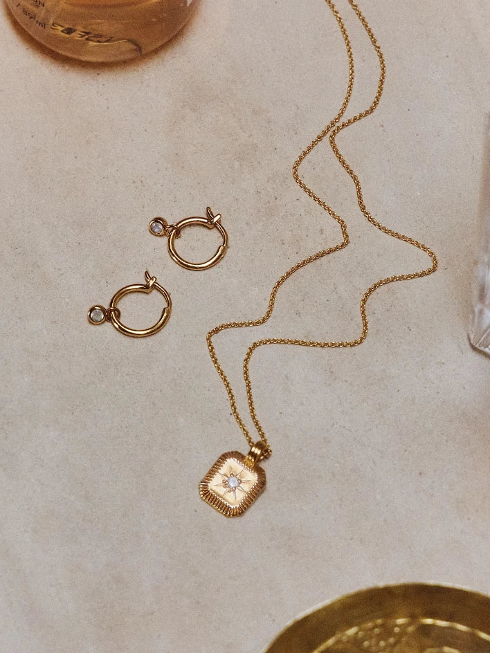birthstone necklace and birthstone earring
