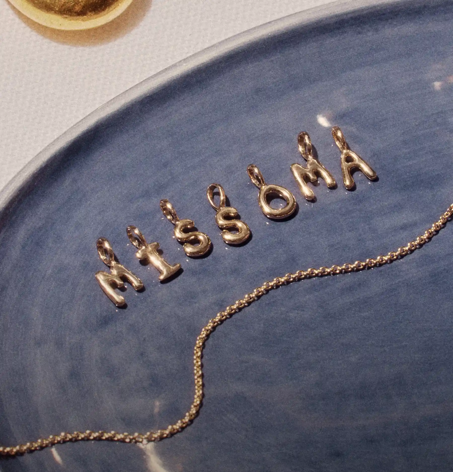 solid gold missoma initials