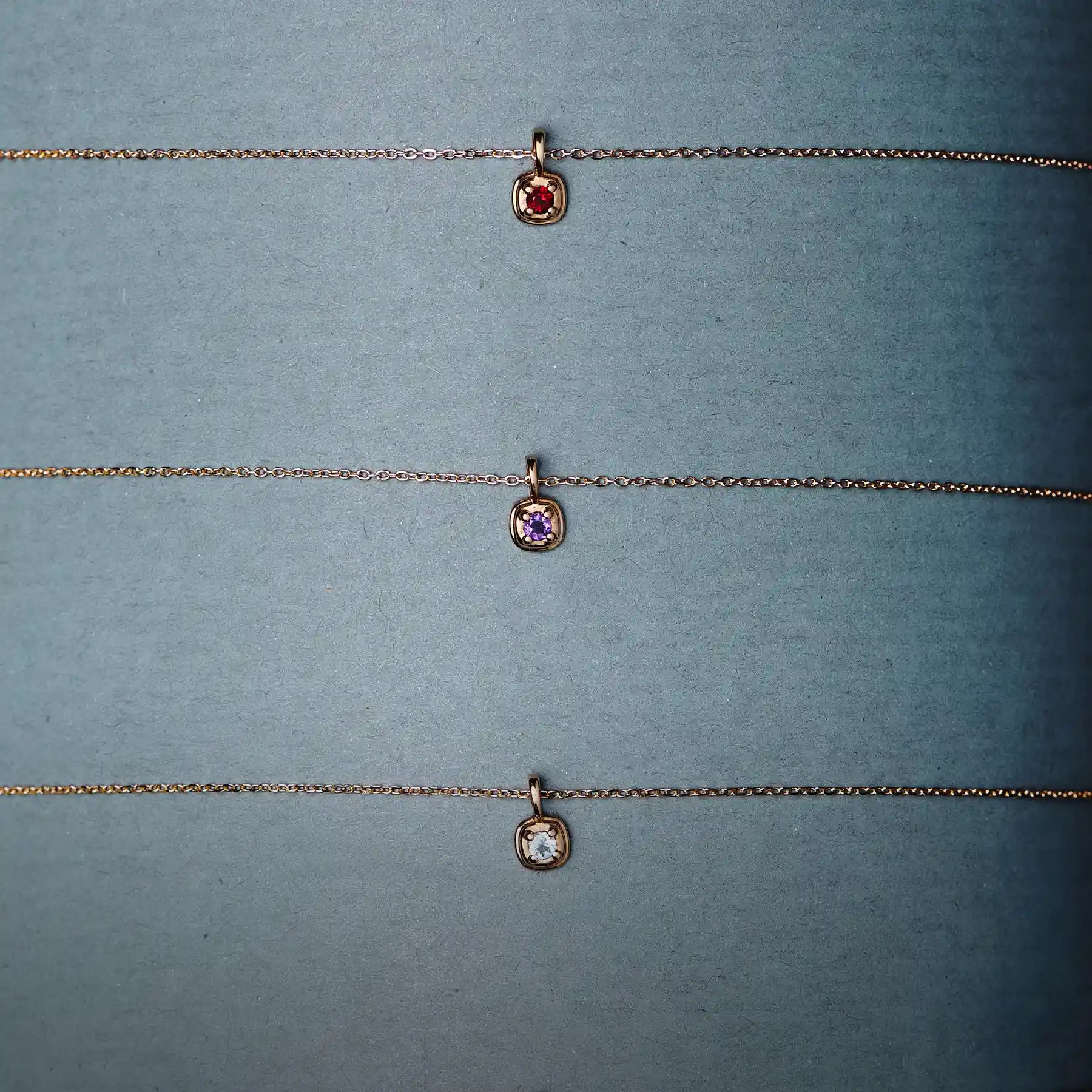 solid gold birthstone necklaces