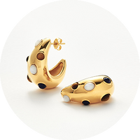 Gemstone Huggies | 18ct Gold Vermeil/Pearl | Missoma Gemstone Huggies | 18ct Gold Vermeil/Pearl | Missoma