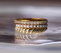 MYCUTEY Chunky Statement Rings For Women - Gold & Silver Plated Open Crossover Stackable Band Rings