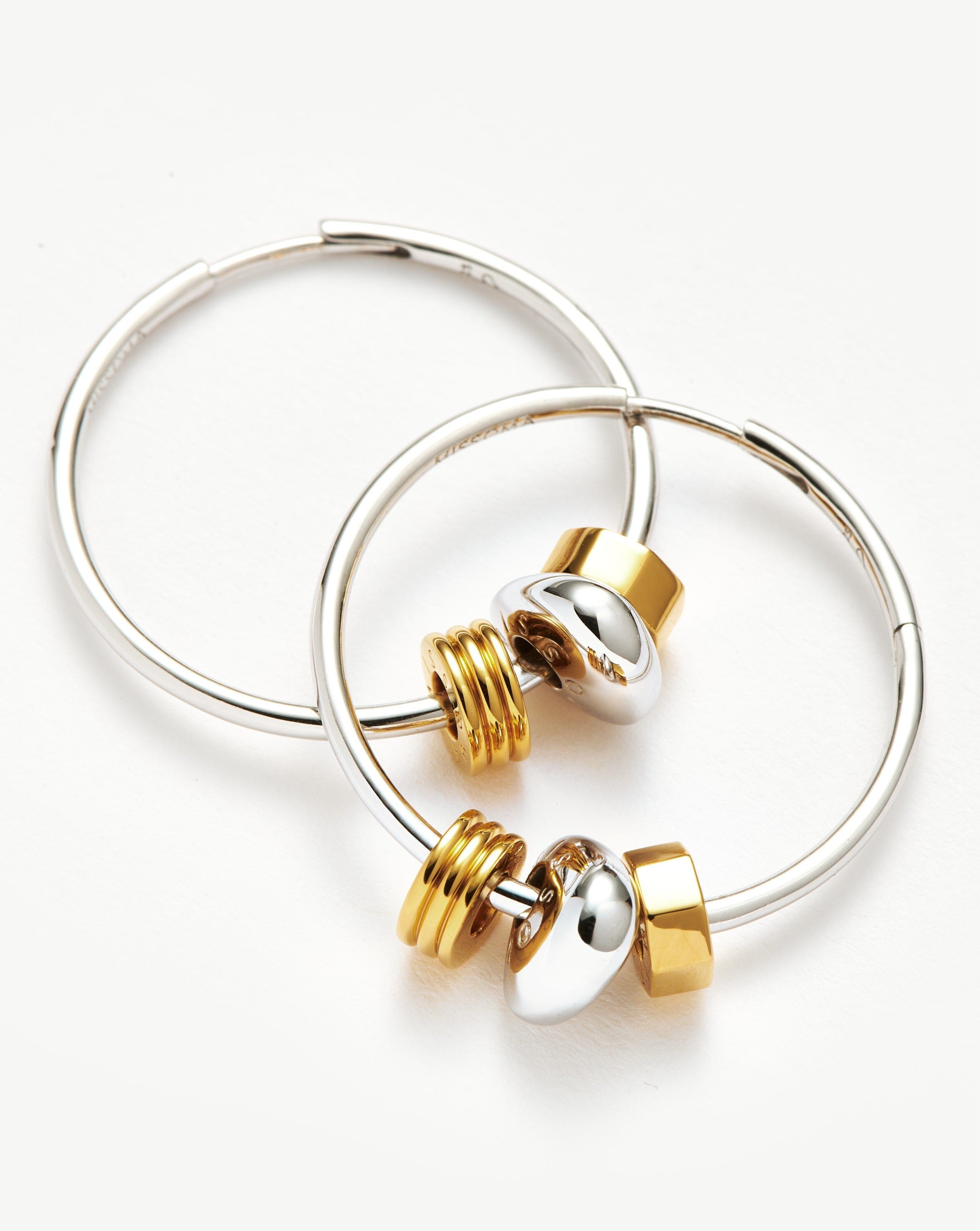 Abacus Beaded Large Charm Hoop Earrings | 18ct Recycled Gold Vermeil and Rhodium on Sterling Silver Earrings Missoma 