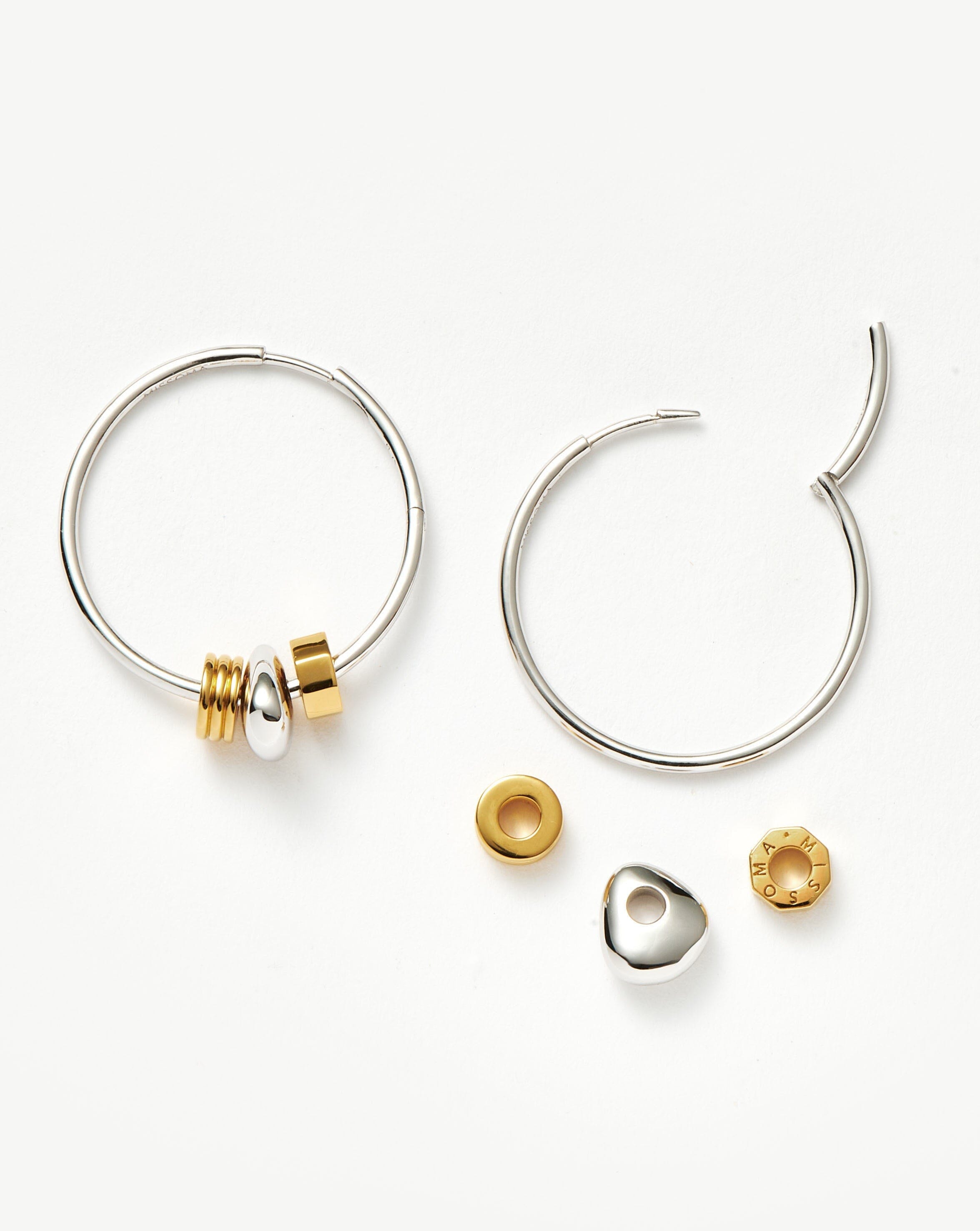 Abacus Beaded Large Charm Hoop Earrings | 18ct Recycled Gold Vermeil and Rhodium on Sterling Silver Earrings Missoma 
