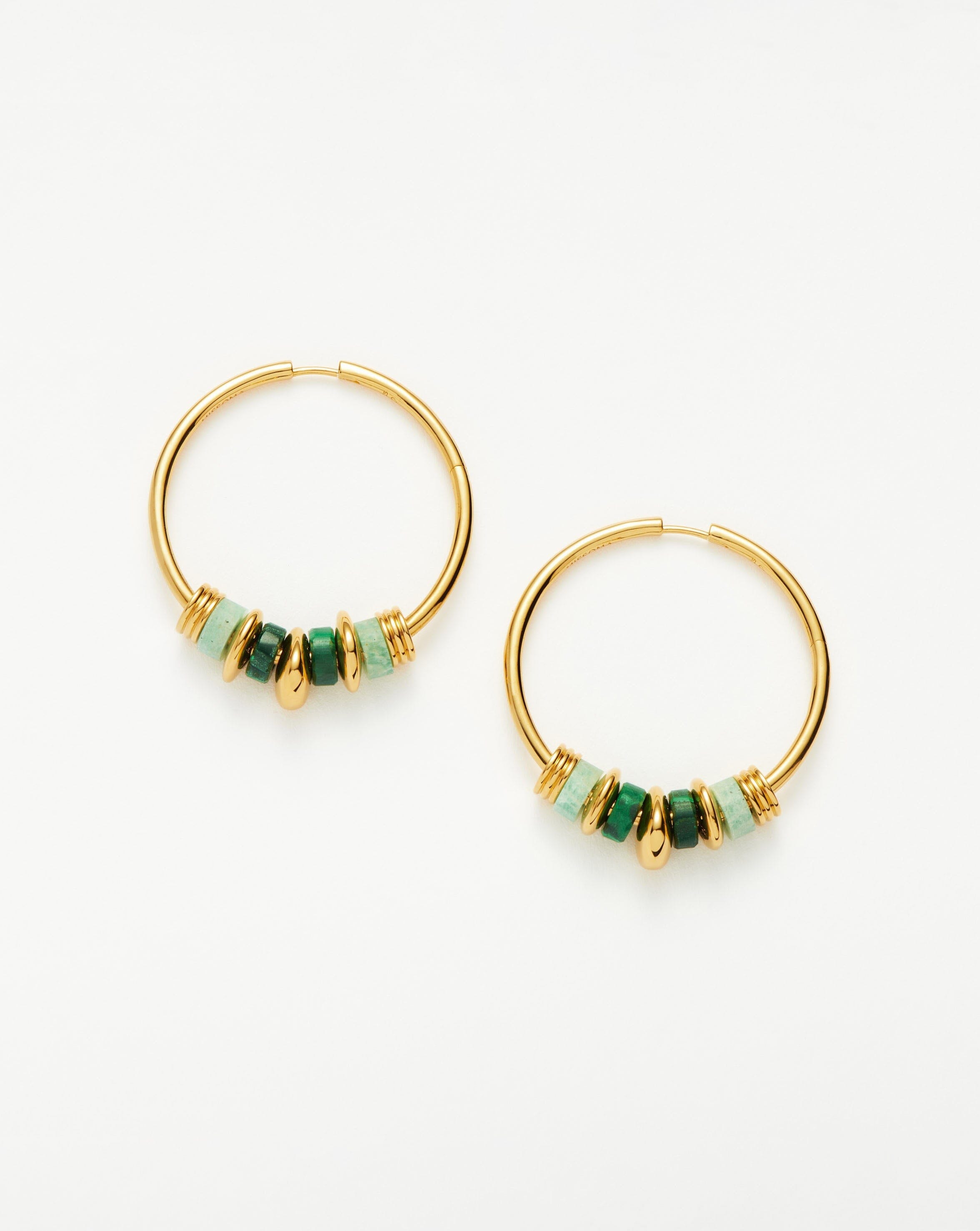 Abacus Beaded Large Charm Hoop Earrings | 18ct Recycled Gold Vermeil on Recycled Sterling Silver Earrings Missoma 