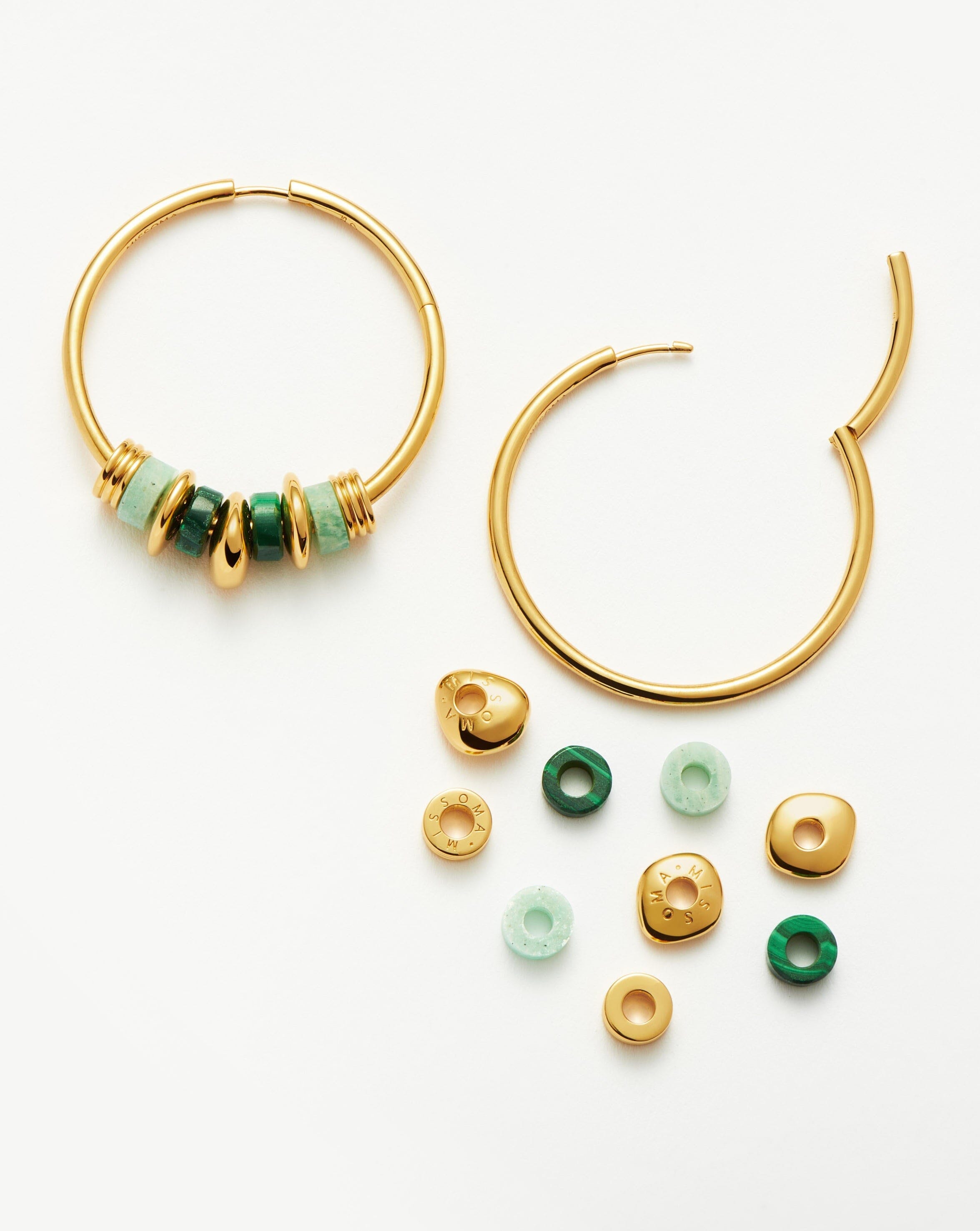 Abacus Beaded Large Charm Hoop Earrings | 18ct Recycled Gold Vermeil on Recycled Sterling Silver Earrings Missoma 