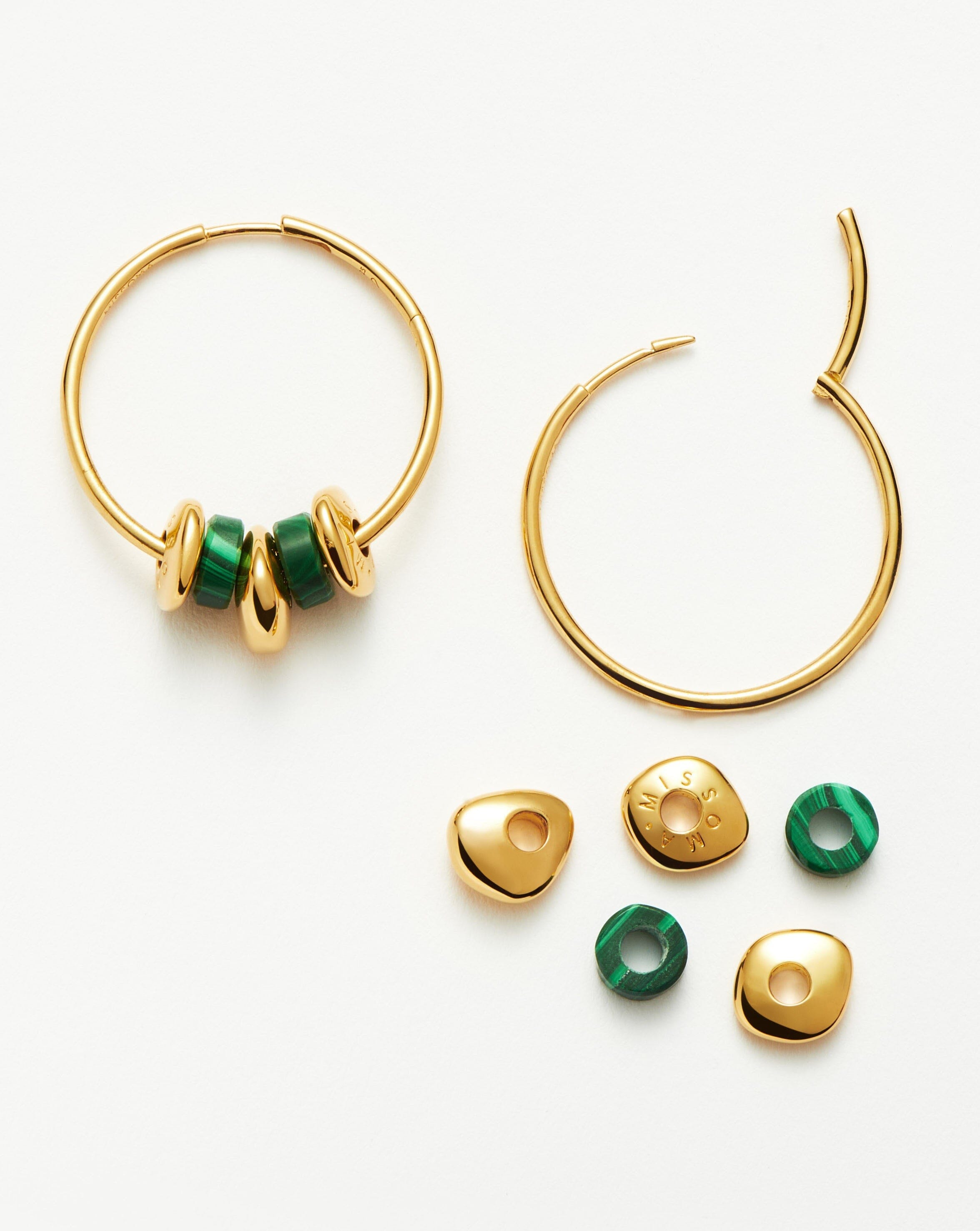 Abacus Beaded Medium Charm Hoop Earrings | 18ct Recycled Gold Vermeil on Recycled Sterling Silver Earrings Missoma 