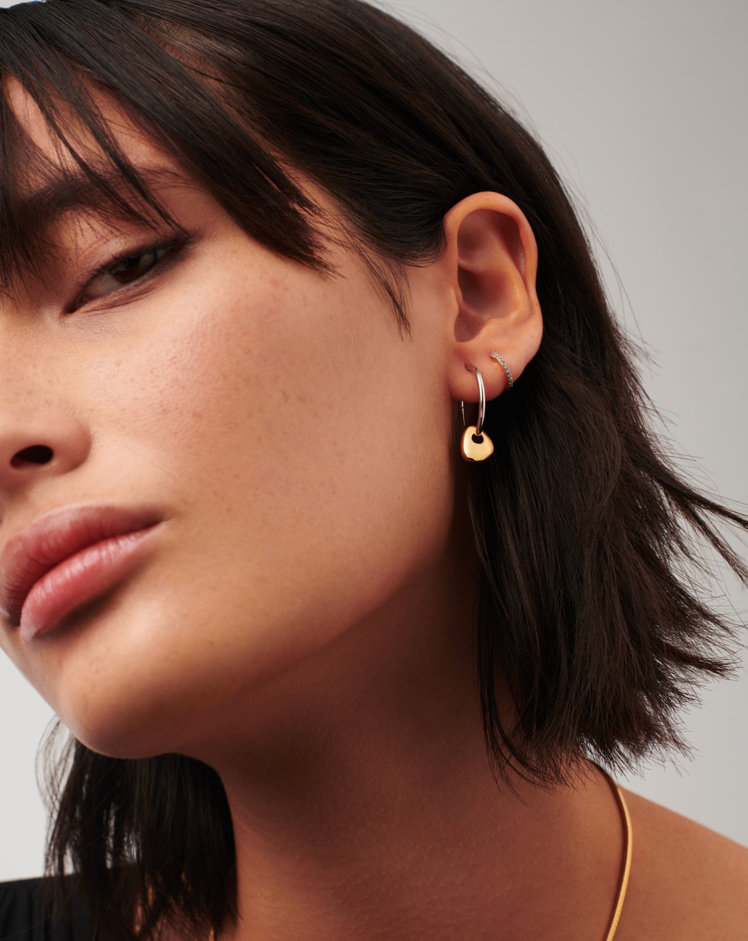 Abacus Beaded Small Charm Hoop Earrings | 18ct Recycled Gold Vermeil and Rhodium on Sterling Silver Earrings Missoma 