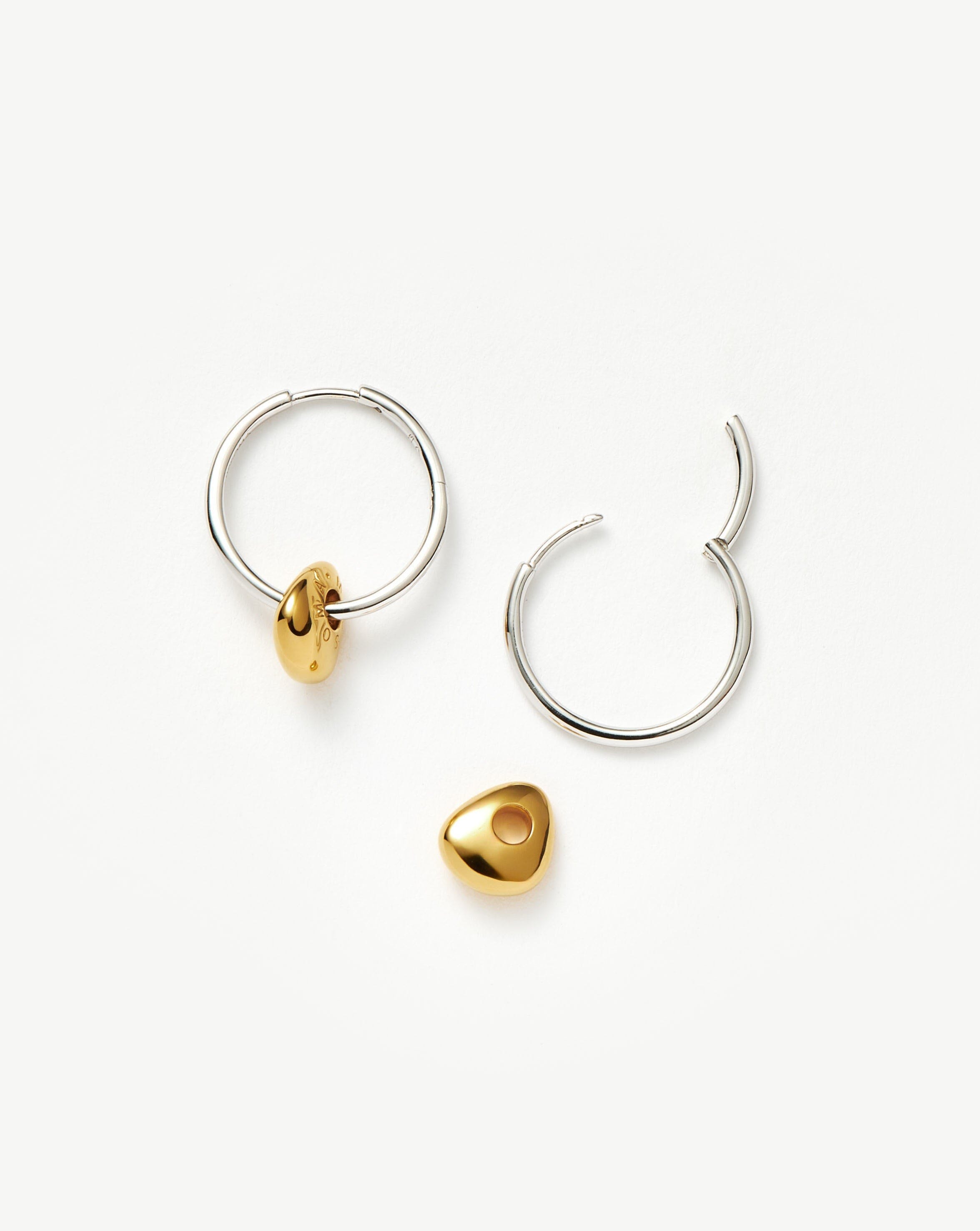 Abacus Beaded Small Charm Hoop Earrings | 18ct Recycled Gold Vermeil and Rhodium on Sterling Silver Earrings Missoma 