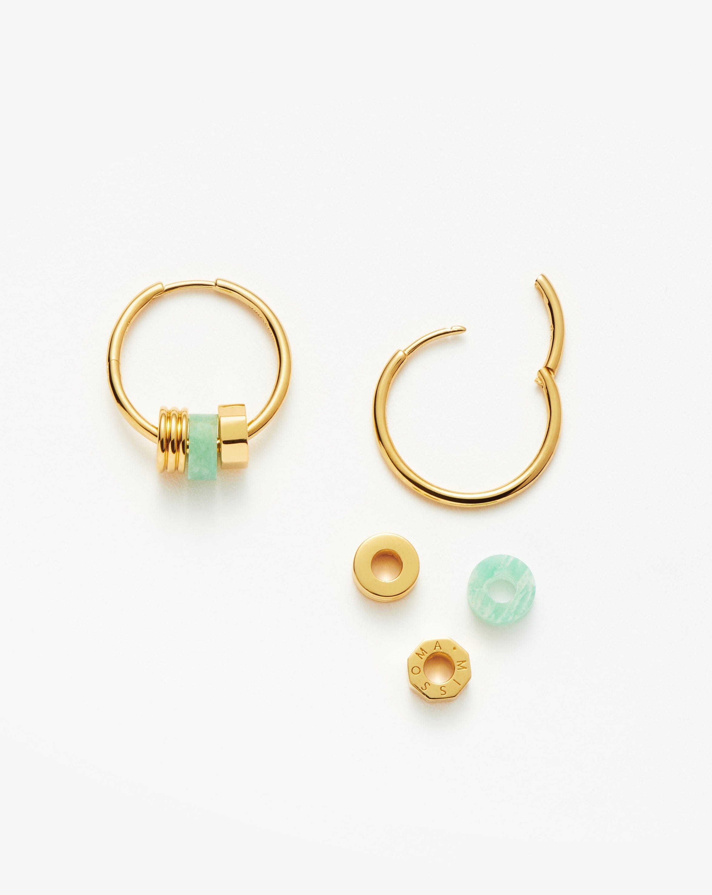 Abacus Beaded Small Charm Hoop Earrings | 18ct Recycled Gold Vermeil on Recycled Sterling Silver Earrings Missoma 