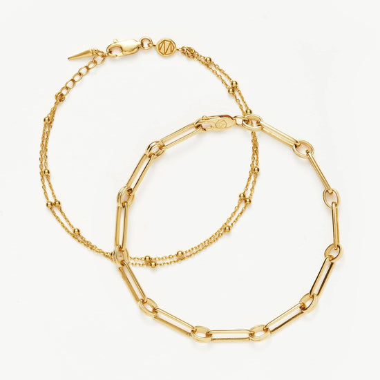 Aegis Double Chain Bracelet Set | 18ct Gold Vermeil Bracelets Missoma 