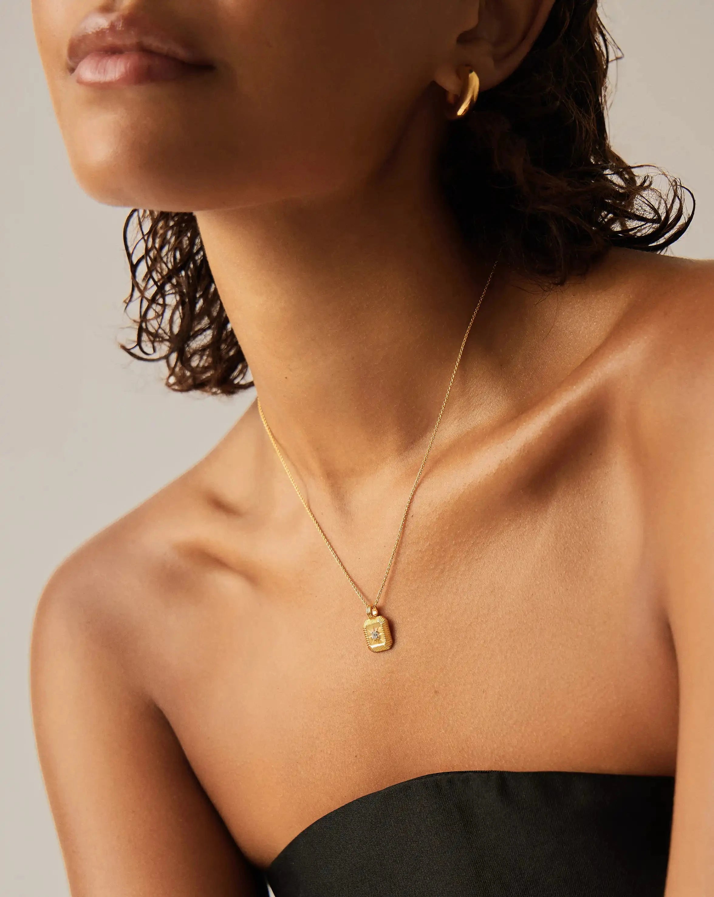April Birthstone Pendant Necklace | 18ct Gold Vermeil/Crystal Necklaces Missoma 