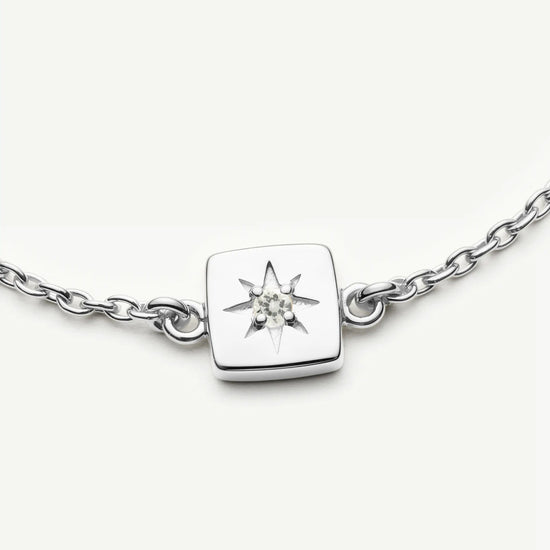 April Birthstone Slider Bracelet | Silver Plated/Crystal Bracelets Missoma 