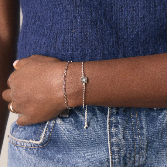 April Birthstone Slider Bracelet | Silver Plated/Crystal Bracelets Missoma 