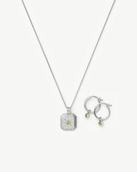 August Birthstone Necklace & Charm Earrings Set | Sterling Silver/Peridot Necklaces Missoma 