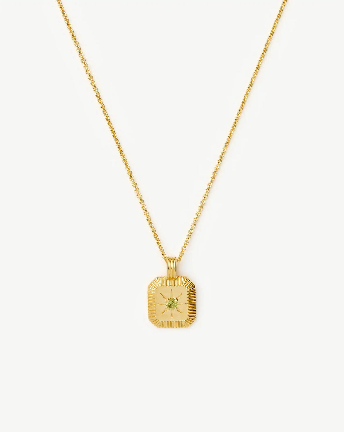 August Birthstone Pendant Necklace 18ct Vermeil Peridot