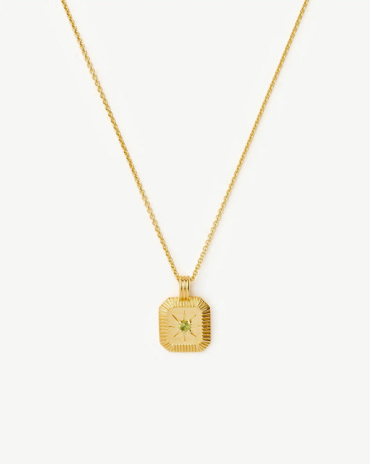 August Birthstone Pendant Necklace | 18ct Gold Vermeil/Peridot Necklaces Missoma 
