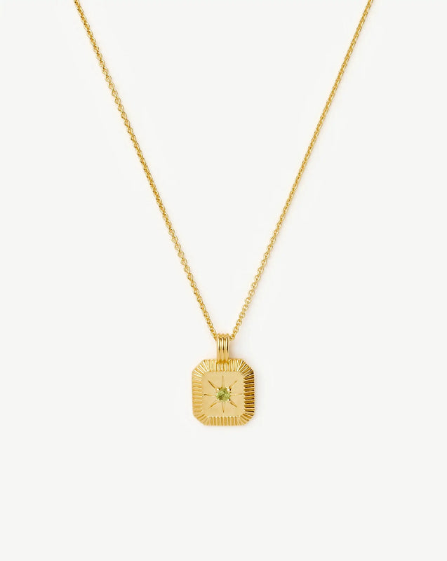 August Birthstone Pendant Necklace | 18ct Gold Vermeil/Peridot