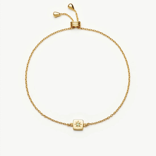 August Birthstone Slider Bracelet | 18ct Gold Plated/Peridot Bracelets Missoma 