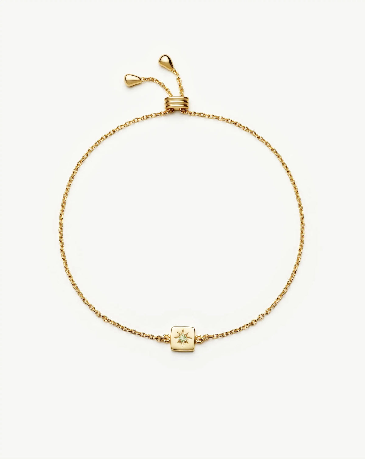 August Birthstone Slider Bracelet | 18ct Gold Plated/Peridot Bracelets Missoma 