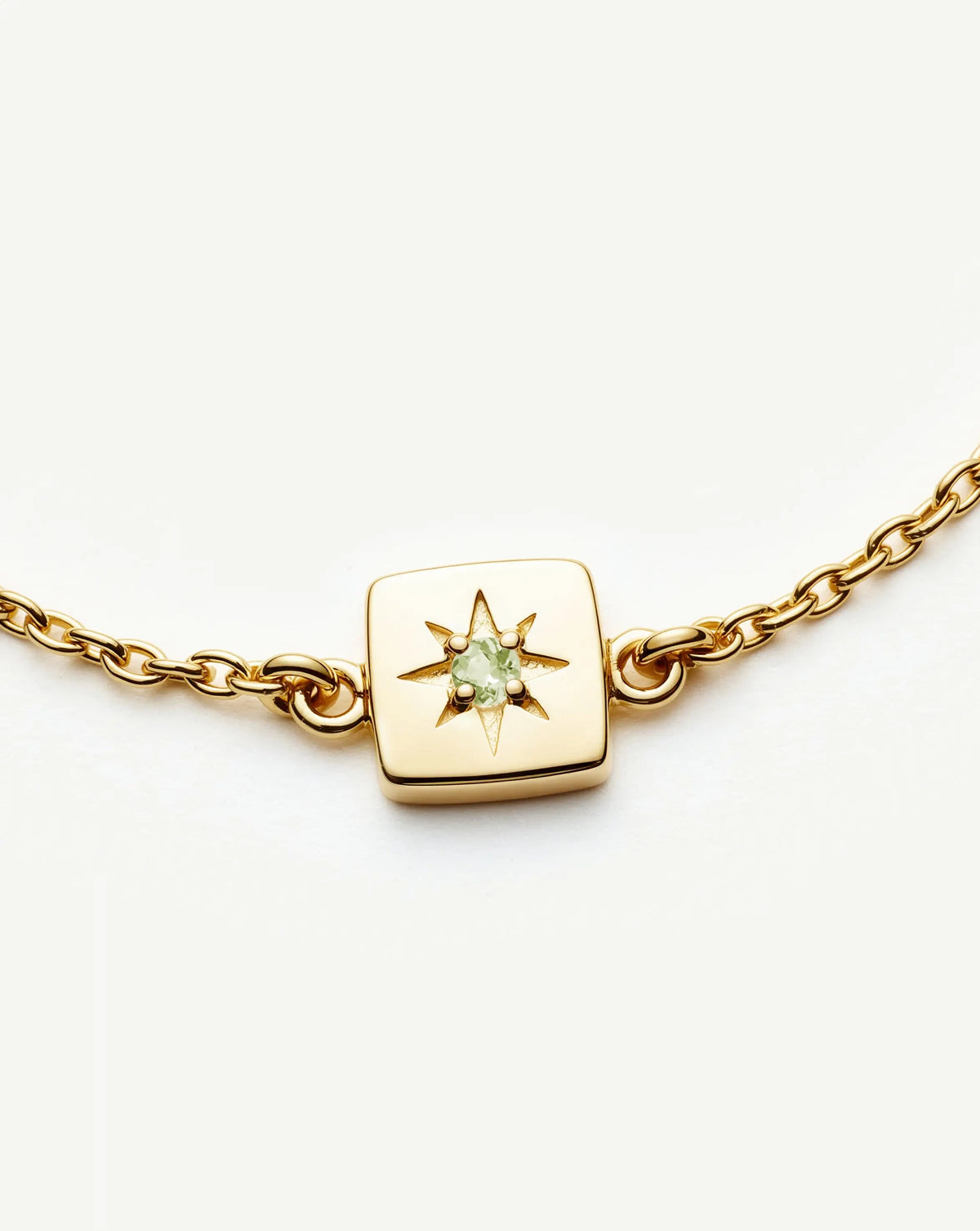 August Birthstone Slider Bracelet | 18ct Gold Plated/Peridot Bracelets Missoma 