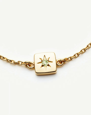 August Birthstone Slider Bracelet | 18ct Gold Plated/Peridot Bracelets Missoma 