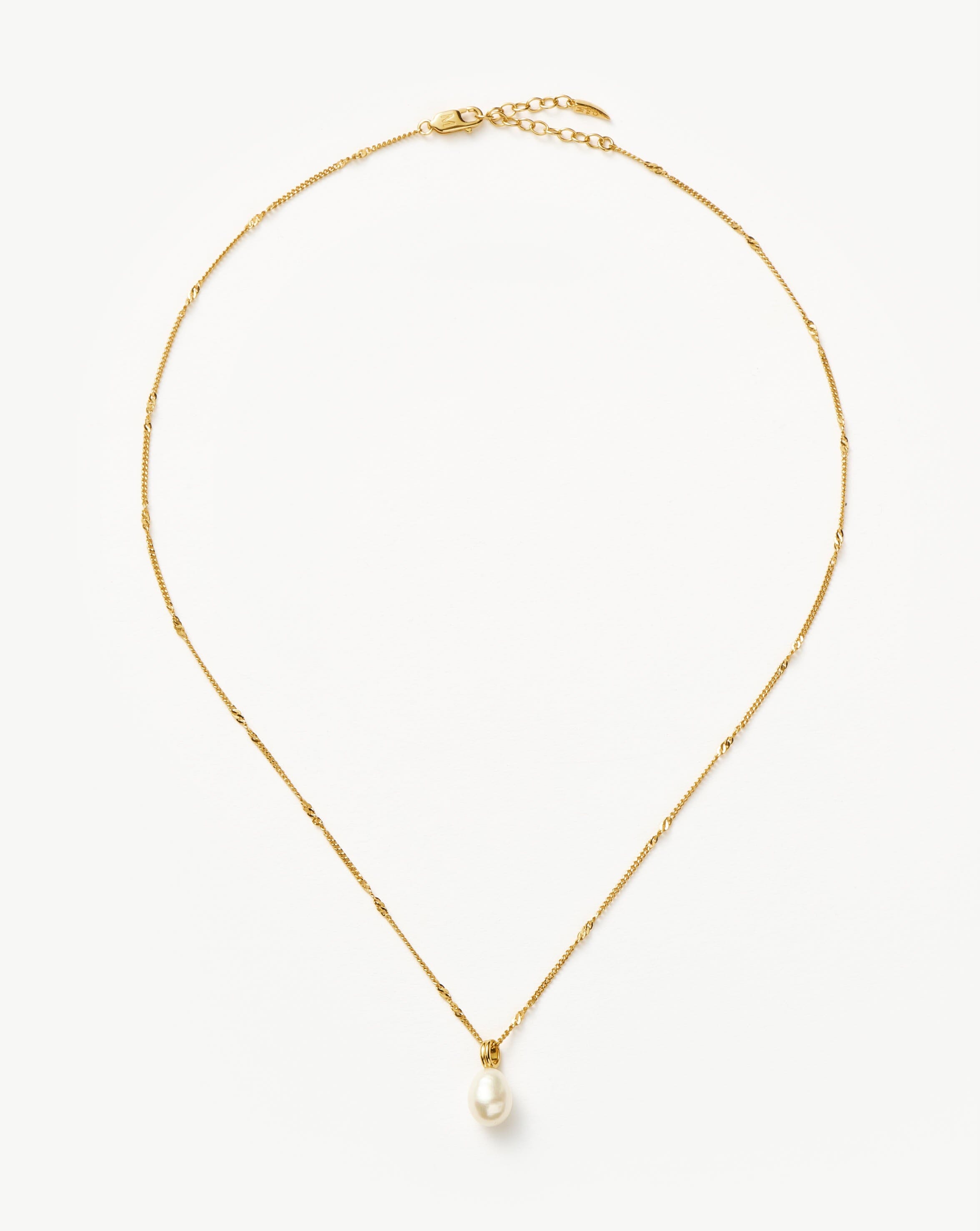 Baroque Pearl Twisted Chain Necklace | 18ct Gold Plated Vermeil/Pearl Necklaces Missoma 