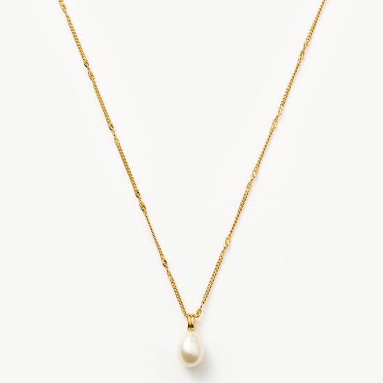 Baroque Pearl Twisted Chain Necklace | 18ct Gold Plated Vermeil/Pearl Necklaces Missoma 