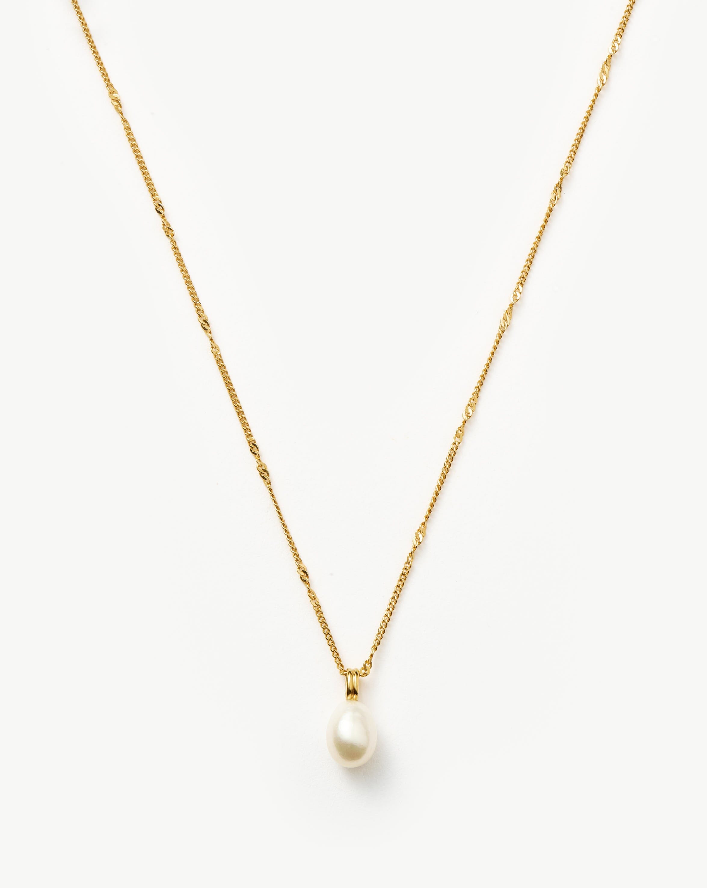 Baroque Pearl Twisted Chain Necklace | 18ct Gold Plated Vermeil/Pearl Necklaces Missoma 