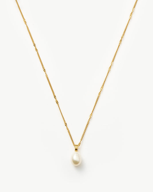 Baroque Pearl Twisted Chain Necklace | 18ct Gold Plated Vermeil/Pearl Necklaces Missoma 