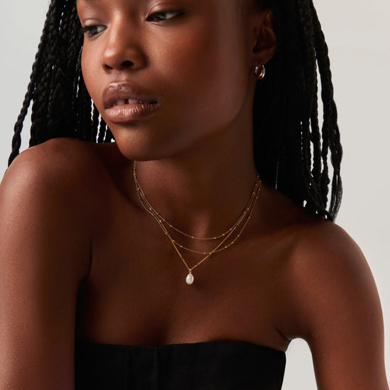 Baroque Pearl Twisted Chain Necklace | 18ct Gold Vermeil/Pearl Necklaces Missoma 