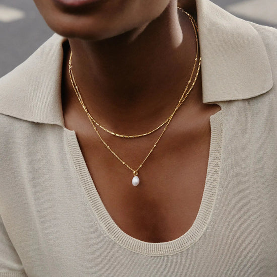 Baroque Pearl Twisted Chain Necklace | 18ct Gold Vermeil/Pearl Necklaces Missoma 