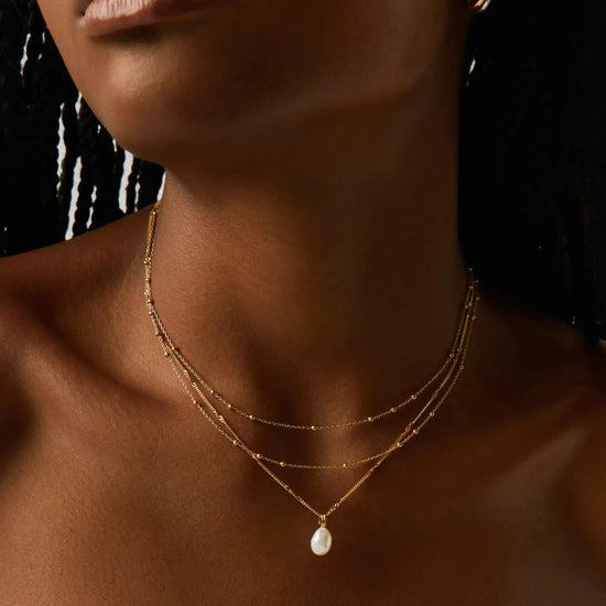 Baroque Pearl Twisted Chain Necklace | 18ct Gold Vermeil/Pearl Necklaces Missoma 