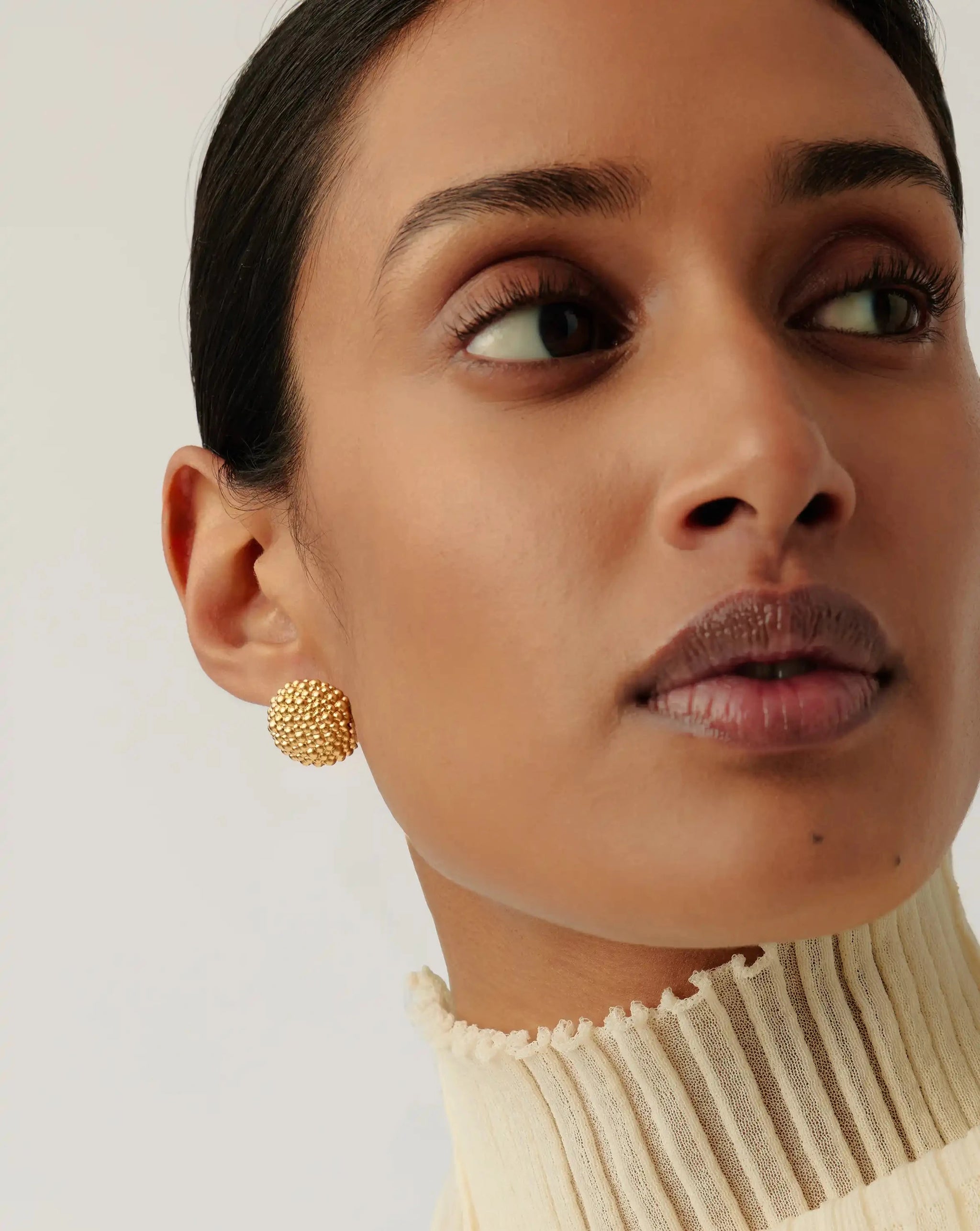 Baya Dome Stud Earrings | 18ct Gold Plated Earrings Missoma 