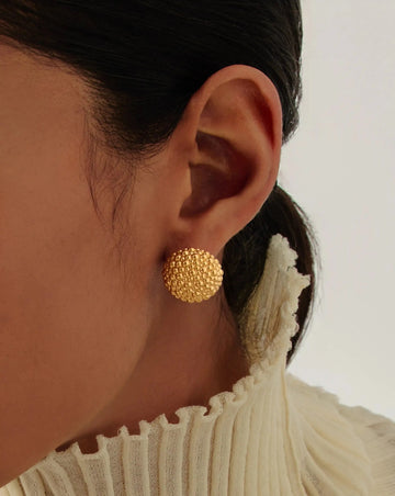 Baya Dome Stud Earrings | 18ct Gold Plated Earrings Missoma 