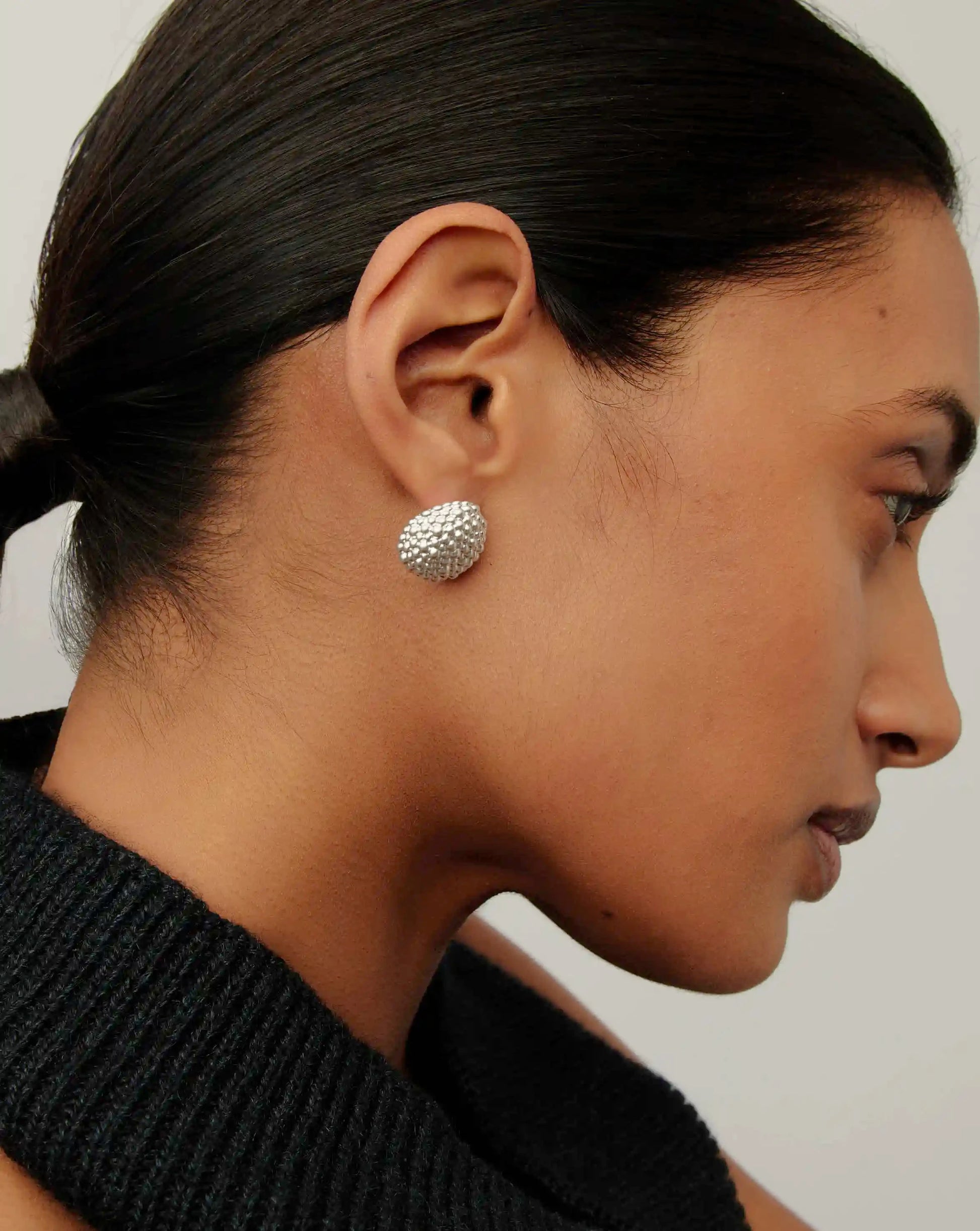 Baya Dome Stud Earrings | Silver Plated Earrings Missoma 