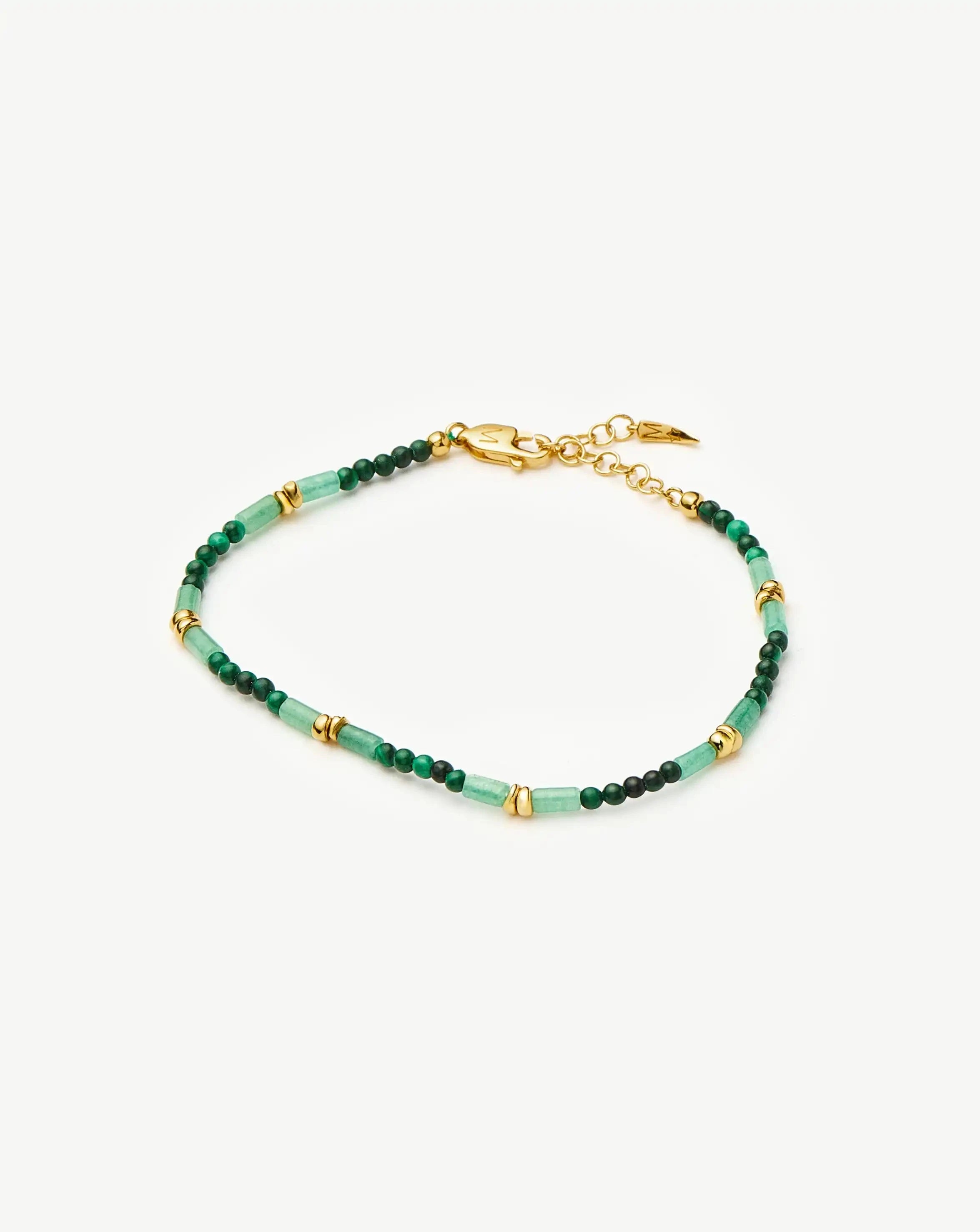 Beaded Gemstone Bracelet | 18ct Gold Plated/Mojito Green Bracelets Missoma 