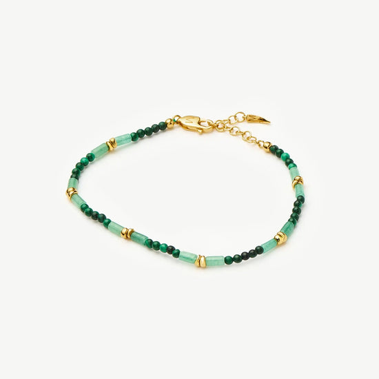 Beaded Gemstone Bracelet | 18ct Gold Plated/Mojito Green Bracelets Missoma 