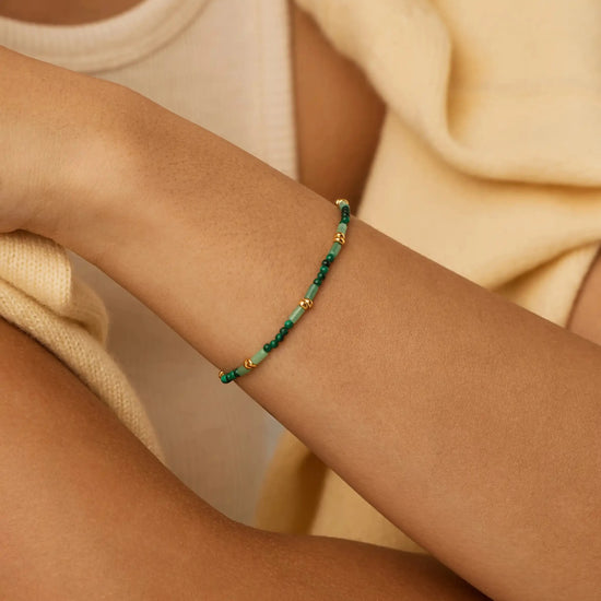 Beaded Gemstone Bracelet | 18ct Gold Plated/Mojito Green Bracelets Missoma 