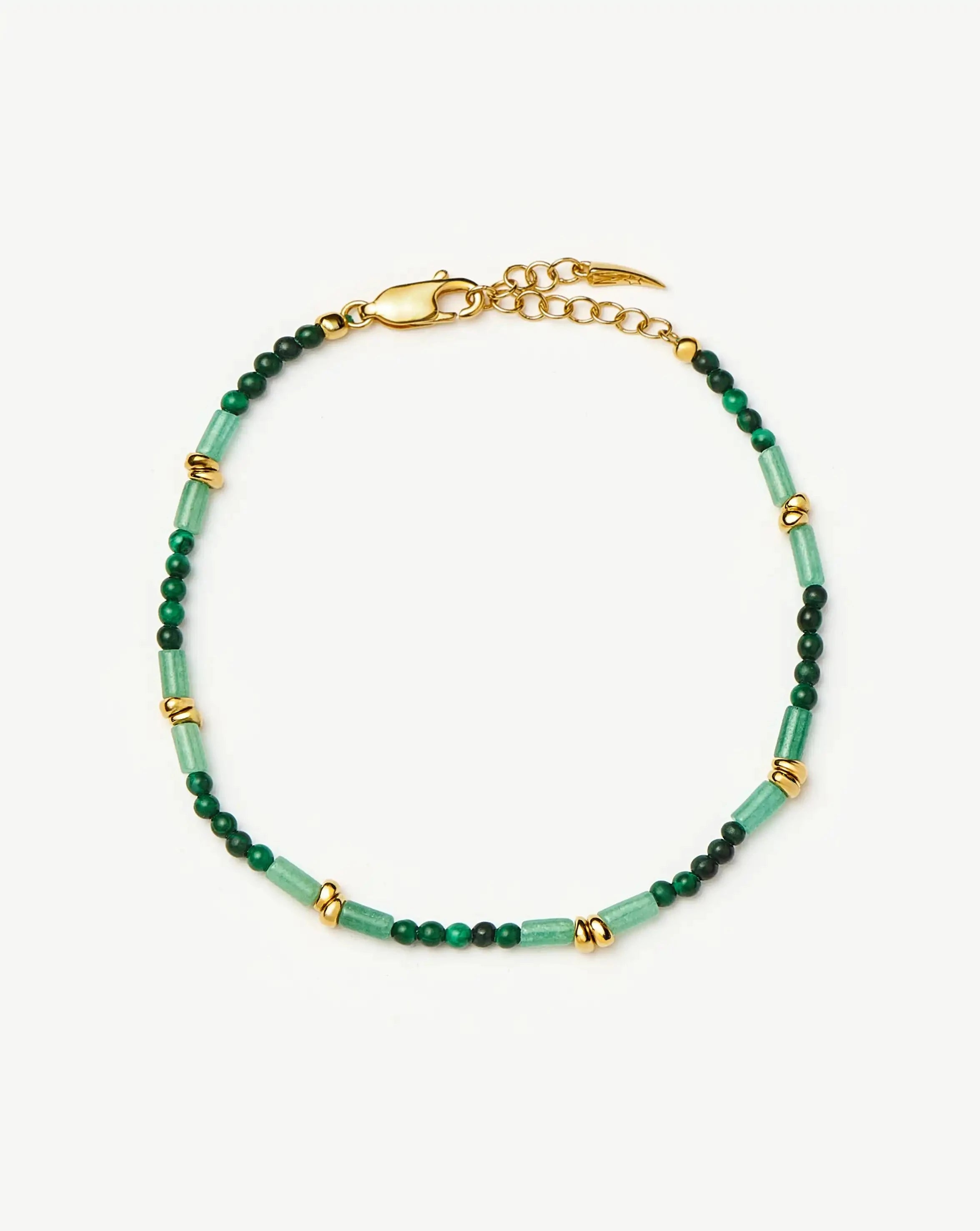 Beaded Gemstone Bracelet | 18ct Gold Plated/Mojito Green Bracelets Missoma 
