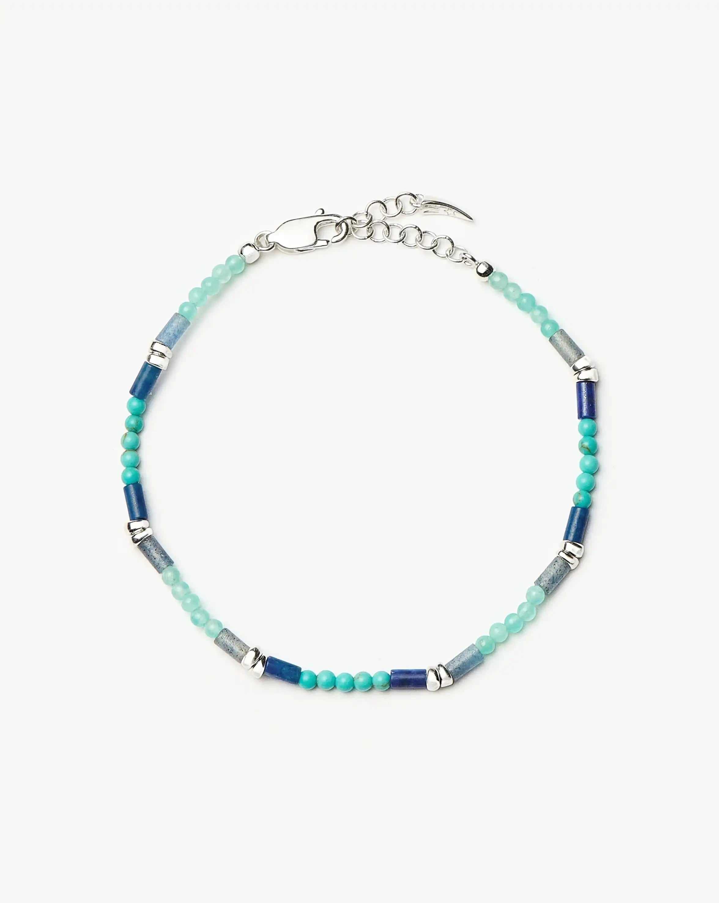 Beaded Gemstone Bracelet | Silver Plated/Lagoon Blue Bracelets Missoma 