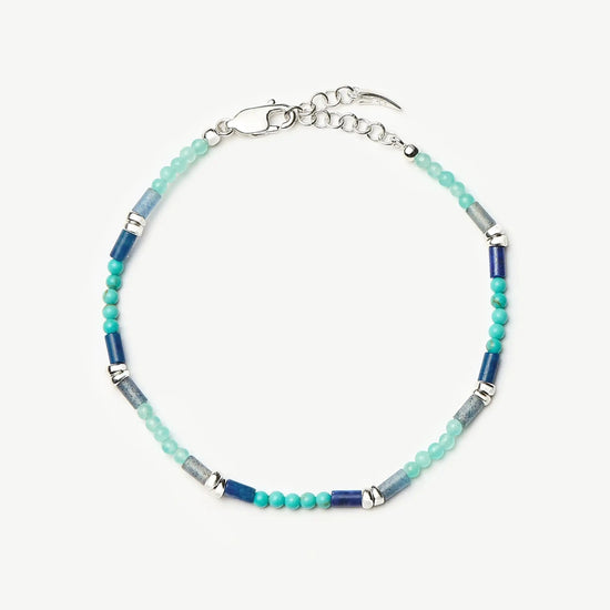 Beaded Gemstone Bracelet | Silver Plated/Lagoon Blue Bracelets Missoma 