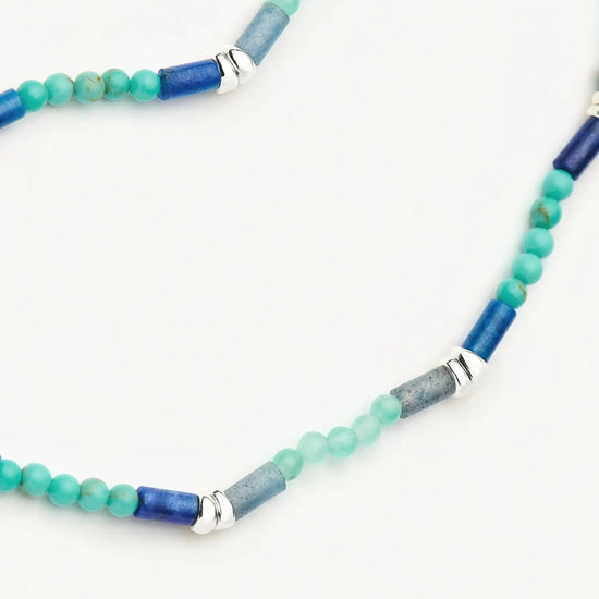 Beaded Gemstone Bracelet | Silver Plated/Lagoon Blue Bracelets Missoma 