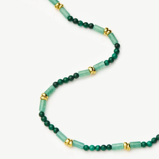 Beaded Gemstone Choker | 18ct Gold Plated/Mojito Green Necklaces Missoma 